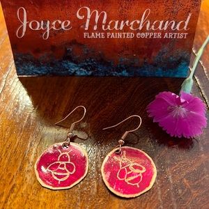 Ruby buzzy bee earrings